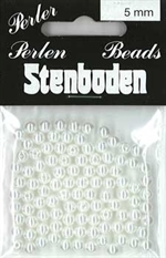 5mm Wax Beads from Stenboden in White