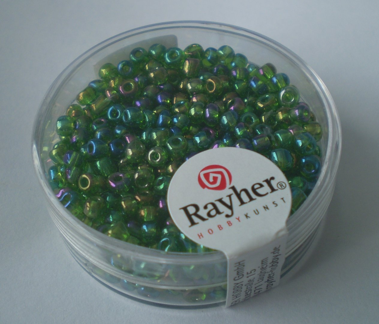 Green Rayher 1405505 Seed Beads 2.6 mm Diameter with Silver Insert 