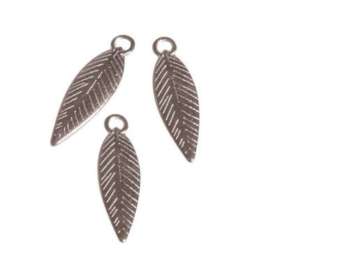 Feather Charm x 3 Silver