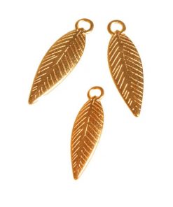 Feather Charms Gold x 3