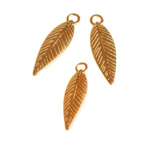 Feather Charms Gold x 3