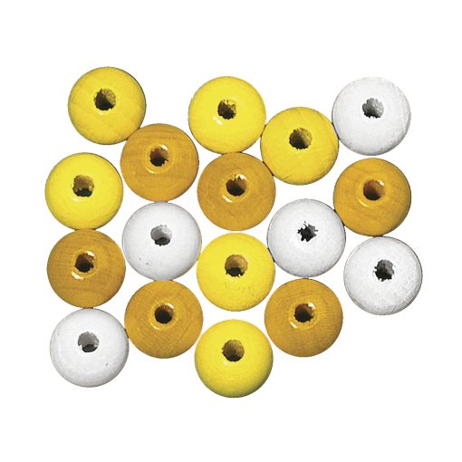 10mm polished wooden beads in yellow tones