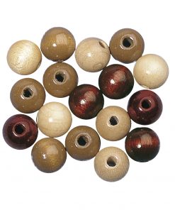 14mm Polished wooden Beads Brown Tones