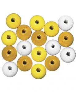 14mm Polished wooden Beads Yellow Tones
