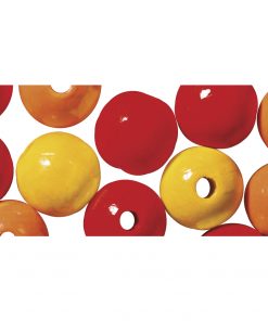 Red Yellow wooden Beads