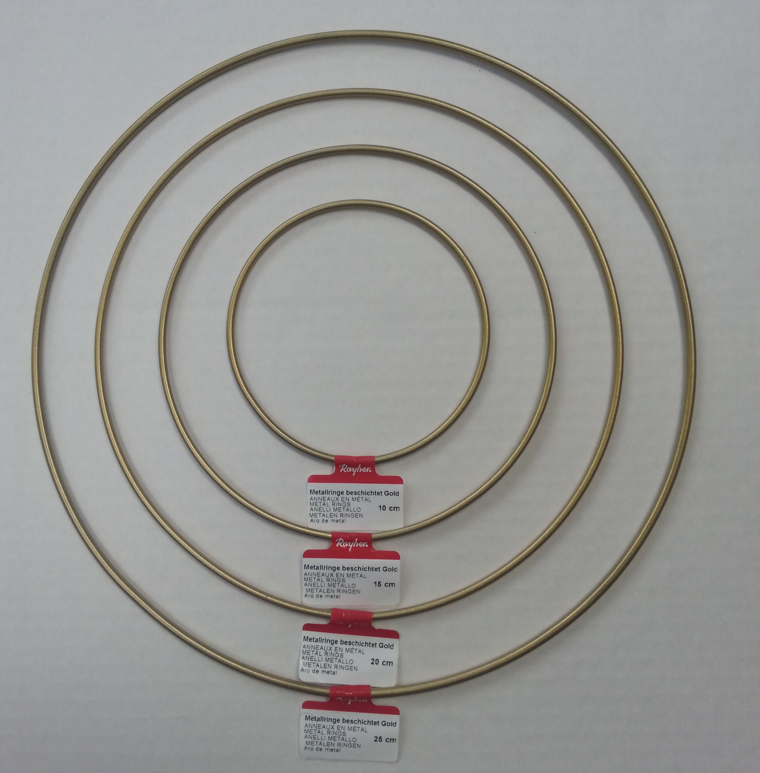25cm Gold Colour Coated Metal Ring - Medium Metal Hoop ...