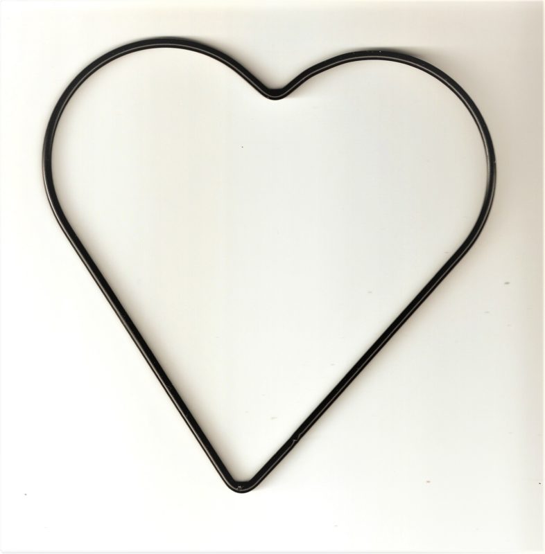 28cm Black Metal Heart for Floristry & Craft Glitterwitch