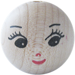 Wooden Bead with Face