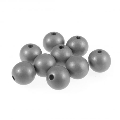 25mm Wooden Beads - Silver
