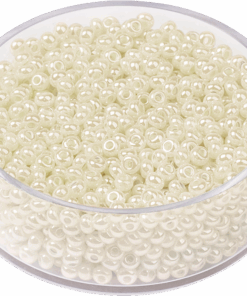 2.5mm Glass Seed Beads Pearlised Off White x 13g