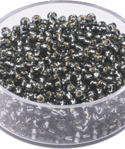 2.5mm Glass Seed Beads Silver Lined - Black x 17g