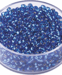 2.5mm Glass Seed Beads Silver Lined - Blue x 17g