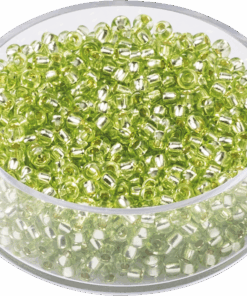 2.5mm Glass Seed Beads Silver Lined - May Green x 17g