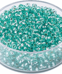2.5mm Glass Seed Beads Silver Lined - Mint 17g