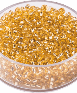 2.5mm Glass Seed Beads Silver Lined - Gold x 17g